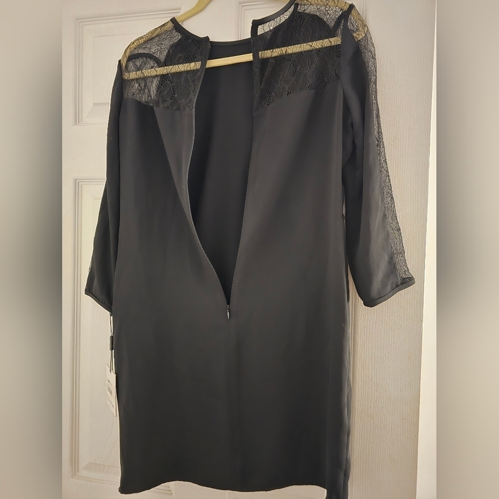 Calvin Klein Black Dress with Lace Sleeves - Picture 3 of 3